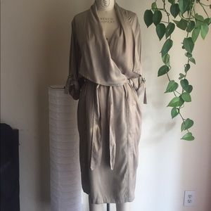 BCBG Max Azria Beige Trench Wrap Dress